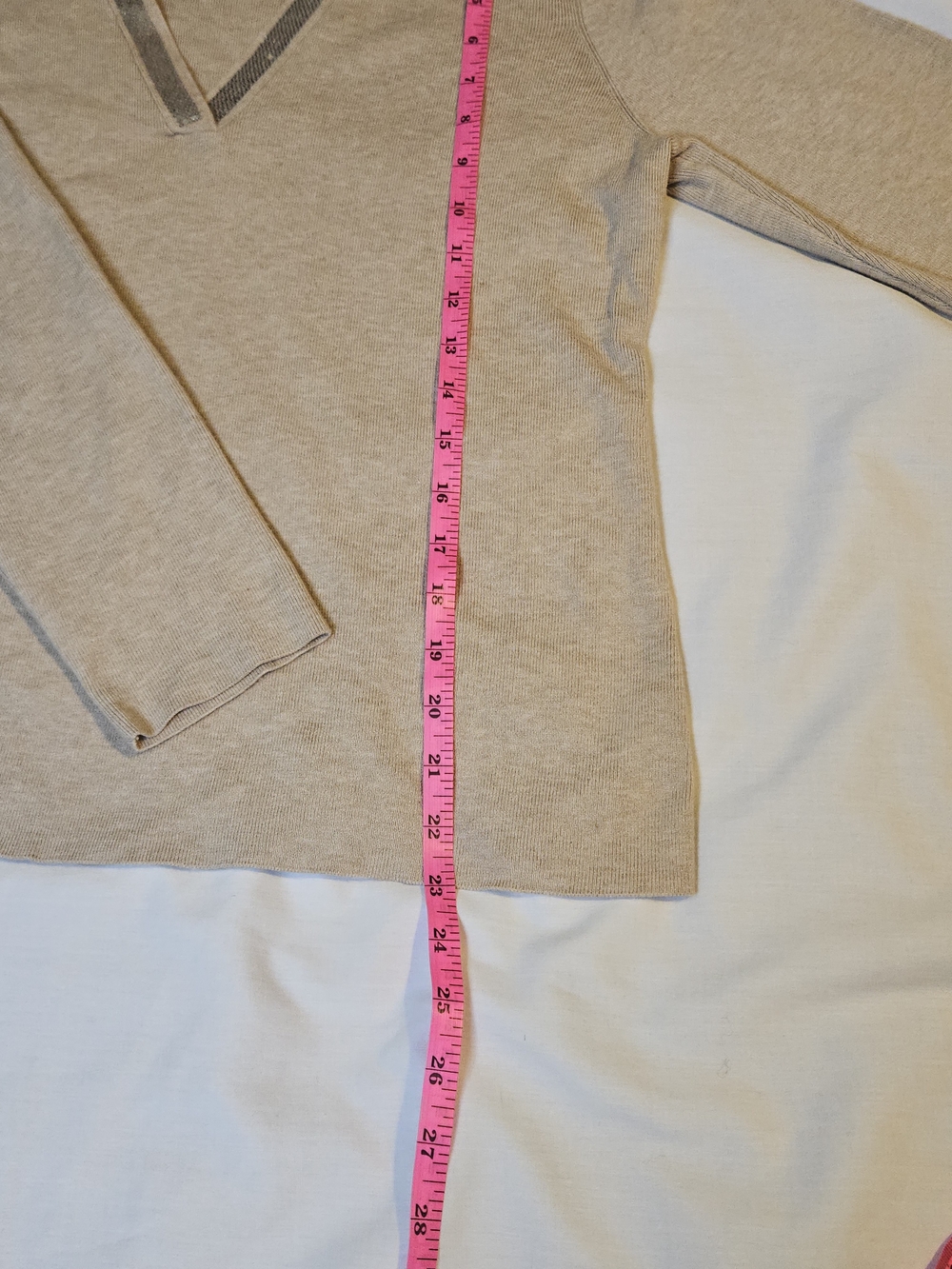 Calvin Klein Beige V-Neck Collar Sweater - Picture 7 of 8
